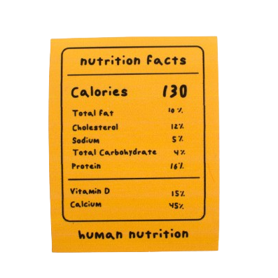 Human nutrition sticker